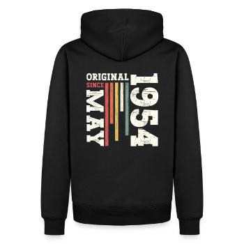 Original May 1954 Vintage 1954 Birthday 1954 - Men’s Premium Organic Hoodie - black - Back - Nico (187cm)