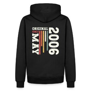 Original Mai 2006 Millésime 2006 Anniversaire 2006 - Sweat à capuche Premium bio Homme - noir - Dos - Nico (187cm)