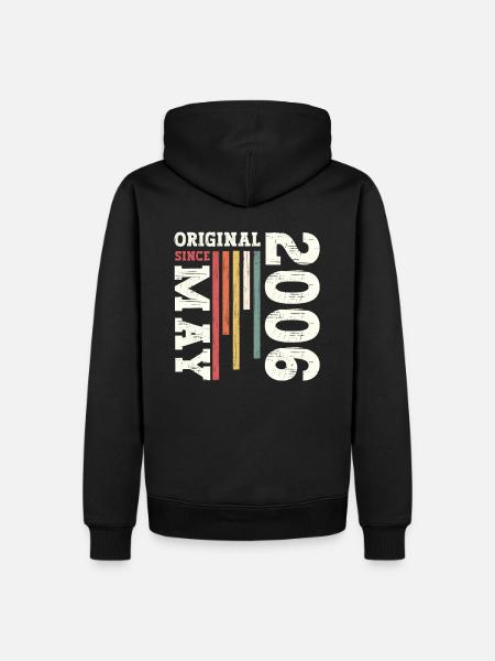 Original Mai 2006 Jahrgang 2006 Geburtstag 2006 - Männer Premium Bio Hoodie - Schwarz