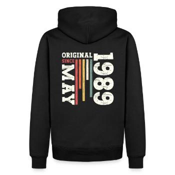 Original Mai 1989 Jahrgang 1989 Geburtstag 1989 - Männer Premium Bio Hoodie - Schwarz - Hinten - Nico (187cm)