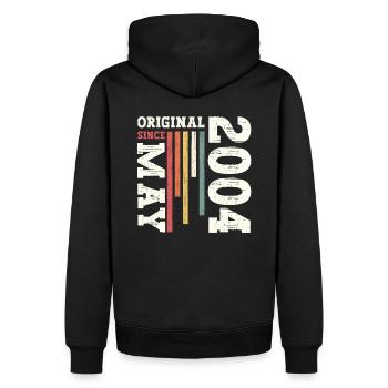 Original Mai 2004 Jahrgang 2004 Geburtstag 2004 - Männer Premium Bio Hoodie - Schwarz - Hinten - Nico (187cm)