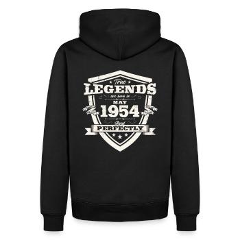 Légende Mai 1954 Né en 1954 Anniversaire 1954 - Sweat à capuche Premium bio Homme - noir - Dos - Nico (187cm)