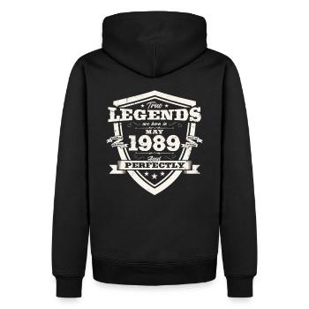 Légende Mai 1989 Millésime 1989 Anniversaire 1989 - Sweat à capuche Premium bio Homme - noir - Dos - Nico (187cm)