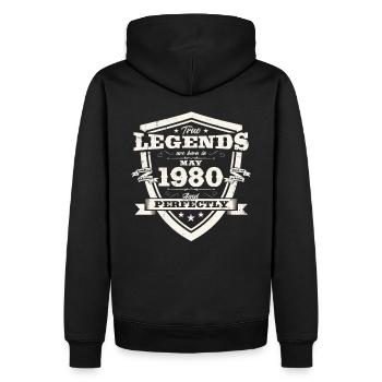 Original mai 1980 ' s Vintage 1980's Anniversaire des années 1980 - Sweat à capuche Premium bio Homme - noir - Dos - Nico (187cm)