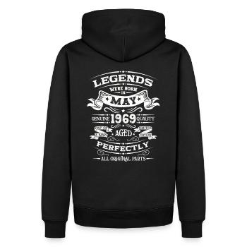 Légendaire Mai 1969 Millésime 1969 Anniversaire 1969 - Sweat à capuche Premium bio Homme - noir - Dos - Nico (187cm)