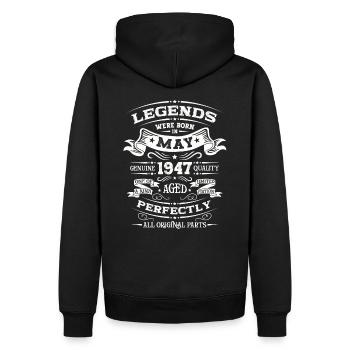Legendär Mai 1947 Jahrgang 1947 Geburtstag 1947 - Männer Premium Bio Hoodie - Schwarz - Hinten - Nico (187cm)