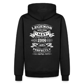 Légendaire Mai 2006 Millésime 2006 Anniversaire 2006 - Sweat à capuche Premium bio Homme - noir - Dos - Nico (187cm)