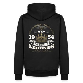 Légendaire Mai 1954 Millésime 1954 Anniversaire 1954 - Sweat à capuche Premium bio Homme - noir - Dos - Nico (187cm)