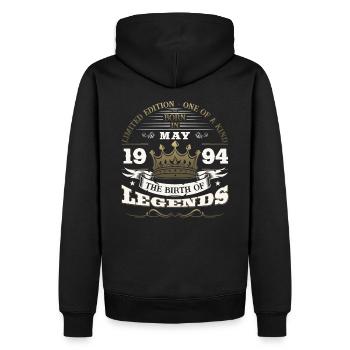 Legend May 1994 Vintage 1994 Birthday 1994 - Men’s Premium Organic Hoodie - black - Back - Nico (187cm)