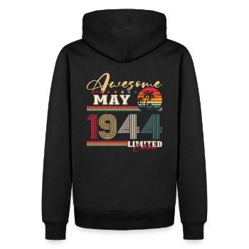 Original 1944 Millésime 1944 80e anniversaire 1944 - Sweat à capuche Premium bio Homme - noir - Dos - Nico (187cm)