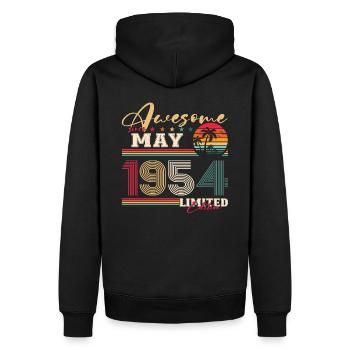 Original 1954 Millésime 1954 70e anniversaire 1954 - Sweat à capuche Premium bio Homme - noir - Dos - Nico (187cm)