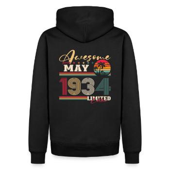 Legendär Mai 1934 Jahrgang 1934 Geburtstag 1934 - Männer Premium Bio Hoodie - Schwarz - Hinten - Nico (187cm)