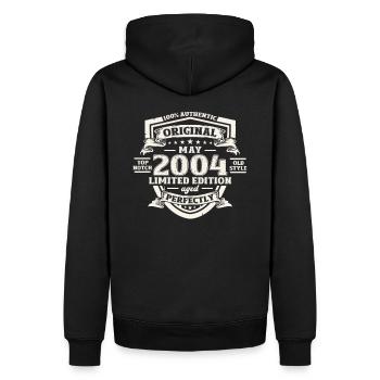 Legende Mai 2004 Jahrgang 2004 Geburtstag 2004 - Männer Premium Bio Hoodie - Schwarz - Hinten - Nico (187cm)