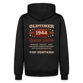Oldtimer 1944 Jahrgang 1944 Geburtstag 1944 - Männer Premium Bio Hoodie - Schwarz - Hinten - Nico (187cm)