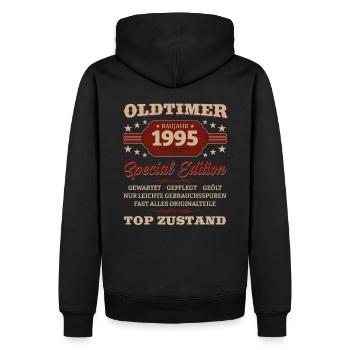 Oldtimer 1995 Jahrgang 1995 Geburtstag 1995 - Männer Premium Bio Hoodie - Schwarz - Hinten - Nico (187cm)