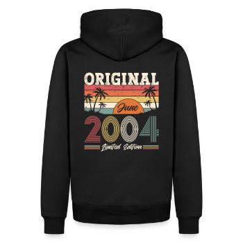 Original Juin 2004 Millésime 2004 20ème Anniversaire 04 - Sweat à capuche Premium bio Homme - noir - Dos - Nico (187cm)