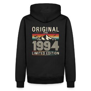 Original juin 1994 Né en 1994 30e anniversaire 94 - Sweat à capuche Premium bio Homme - noir - Dos - Nico (187cm)