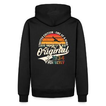 Original Juni 1934 Jahrgang 1934 Geburtstag 1934 - Männer Premium Bio Hoodie - Schwarz - Hinten - Nico (187cm)