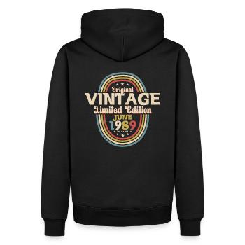 Original June 1989 Born 1989 35th Birthday 89 - Men’s Premium Organic Hoodie - black - Back - Nico (187cm)