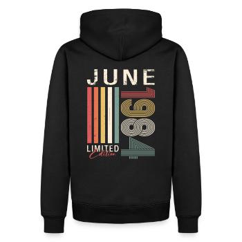 Original Juin 1984 Millésime 1984 Anniversaire 1984 - Sweat à capuche Premium bio Homme - noir - Dos - Nico (187cm)