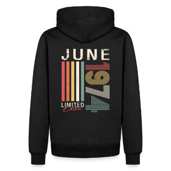 Original Juin 1974 Millésime 1974 Anniversaire 1974 - Sweat à capuche Premium bio Homme - noir - Dos - Nico (187cm)