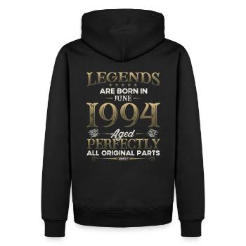 Legend June 1994 Vintage 1994 Birthday 1994 - Men’s Premium Organic Hoodie - black - Back - Nico (187cm)