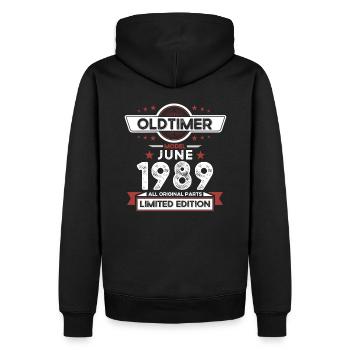 Millésime Juin 1989 Millésime 1989 35ème Anniversaire 89 - Sweat à capuche Premium bio Homme - noir - Dos - Nico (187cm)