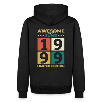 Original Juin 1999 Millésime 1999 Anniversaire 1999 - Sweat à capuche Premium bio Homme - noir - Dos - Nico (187cm)