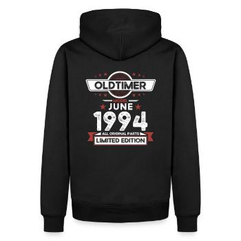 Millésime Juin 1994 Millésime 1994 30ème Anniversaire 94 - Sweat à capuche Premium bio Homme - noir - Dos - Nico (187cm)
