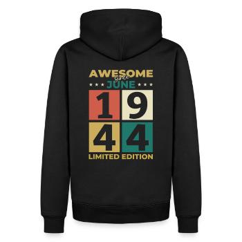 Original Juin 1944 Vintage 1944 Anniversaire 1944 - Sweat à capuche Premium bio Homme - noir - Dos - Nico (187cm)