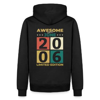Original Juin 2006 Millésime 2006 Anniversaire 2006 - Sweat à capuche Premium bio Homme - noir - Dos - Nico (187cm)