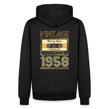 Best of Juni 1958 Jahrgang 1958 Geburtstag 1958 - Männer Premium Bio Hoodie - Schwarz - Hinten - Nico (187cm)