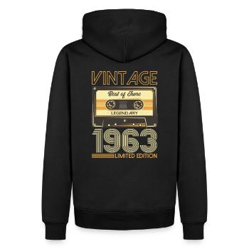 Best of Juni 1963 Jahrgang 1963 61. Geburtstag 63 - Männer Premium Bio Hoodie - Schwarz - Hinten - Nico (187cm)
