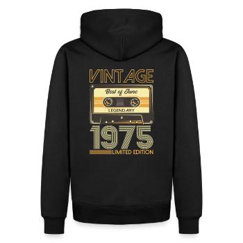Best of Juni 1975 Jahrgang 1975 49. Geburtstag 75 - Männer Premium Bio Hoodie - Schwarz - Hinten - Nico (187cm)