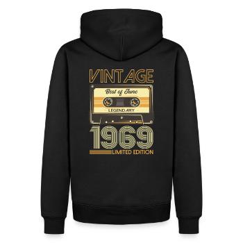 Best of Juni 1969 Jahrgang 1969 55. Geburtstag 69 - Männer Premium Bio Hoodie - Schwarz - Hinten - Nico (187cm)