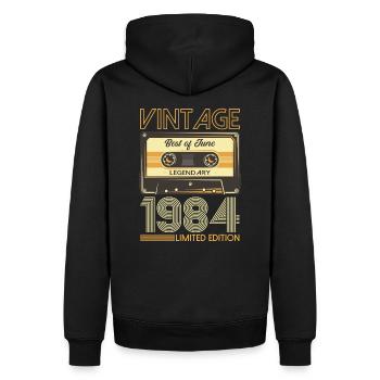 Best of Juni 1984 Jahrgang 1984 40. Geburtstag 84 - Männer Premium Bio Hoodie - Schwarz - Hinten - Nico (187cm)