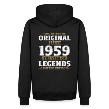 Original Juni 1959 Jahrgang 1959 Geburtstag 1959 - Männer Premium Bio Hoodie - Schwarz - Hinten - Nico (187cm)