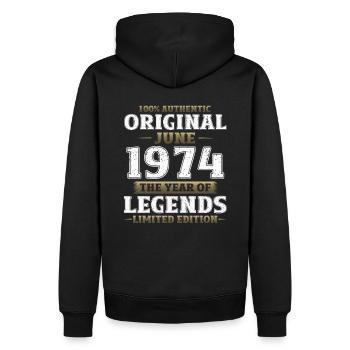 Original Juin 1974 Millésime 1974 Anniversaire 1974 - Sweat à capuche Premium bio Homme - noir - Dos - Nico (187cm)