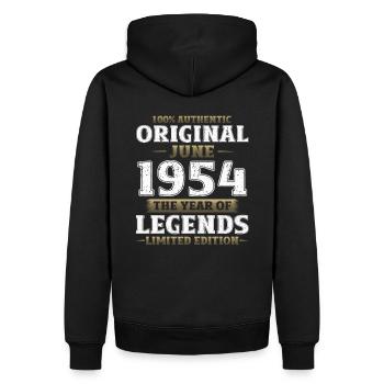 Original June 1954 Vintage 1954 Birthday 1954 - Men’s Premium Organic Hoodie - black - Back - Nico (187cm)