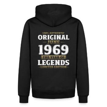 Original Juin 1969 Millésime 1969 Anniversaire 1969 - Sweat à capuche Premium bio Homme - noir - Dos - Nico (187cm)