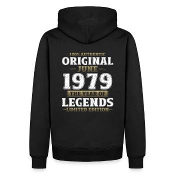 Original Juin 1979 Millésime 1979 Anniversaire 1979 - Sweat à capuche Premium bio Homme - noir - Dos - Nico (187cm)