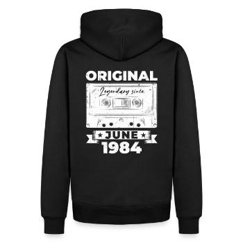 Cassette June 1984 Vintage 1984 Birthday 1984 - Men’s Premium Organic Hoodie - black - Back - Nico (187cm)