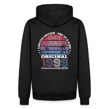 Original Juin 1999 Millésime 1999 Anniversaire 1999 - Sweat à capuche Premium bio Homme - noir - Dos - Nico (187cm)