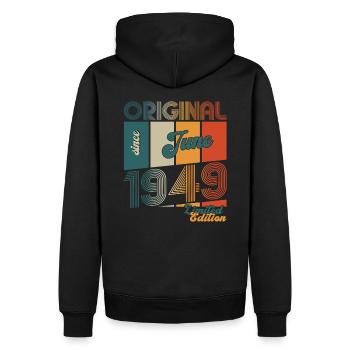 Legende Juni 1949 Jahrgang 1949 Geburtstag 1949 - Männer Premium Bio Hoodie - Schwarz - Hinten - Nico (187cm)