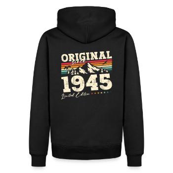Original 1945 Millésime 1945 Anniversaire 1945 - Sweat à capuche Premium bio Homme - noir - Dos - Nico (187cm)