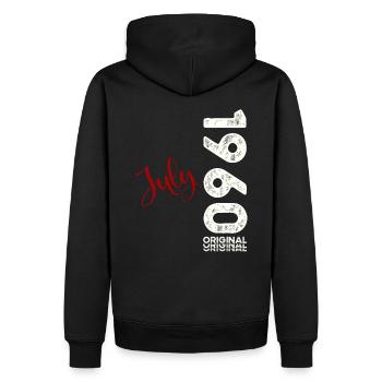 65ème Anniversaire Légendaire Juillet 1960 Millésime 1960 - Sweat à capuche Premium bio Homme - noir - Dos - Nico (187cm)