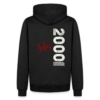24ème anniversaire Légendaire Juillet 2000 Millésime 2000 - Sweat à capuche Premium bio Homme - noir - Dos - Nico (187cm)
