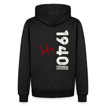84e anniversaire Légendaire Juin 1940 Né en 1940 - Sweat à capuche Premium bio Homme - noir - Dos - Nico (187cm)