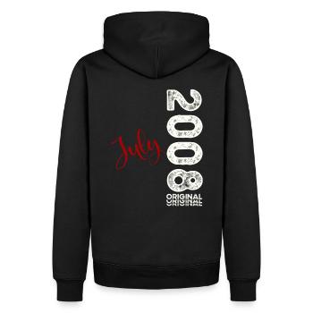 16ème anniversaire 08 Original Juillet 2008 Millésime 2008 - Sweat à capuche Premium bio Homme - noir - Dos - Nico (187cm)