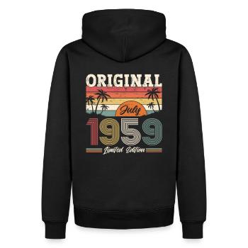 65. Geburtstag, Jahrgang 1959 ORIGINAL 1959 - Männer Premium Bio Hoodie - Schwarz - Hinten - Nico (187cm)